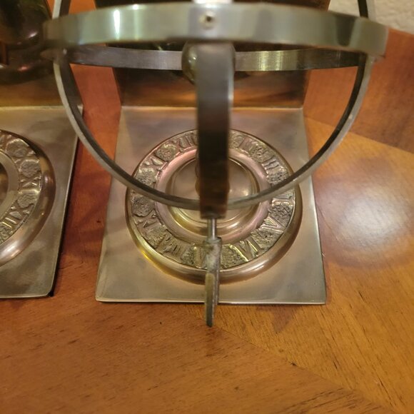 Brass Armillary Sphere Sundial Bookends - Picture 3 of 8